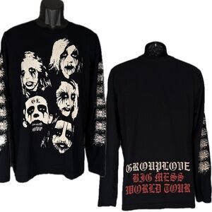 Grouplove Big Mess World Tour Black Metal 2-Sided Long Sleeve Tee Black Size M